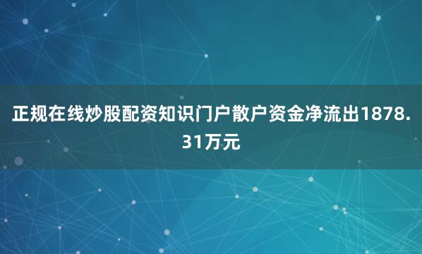正规在线炒股配资知识门户散户资金净流出1878.31万元