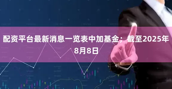 配资平台最新消息一览表中加基金；截至2025年8月8日
